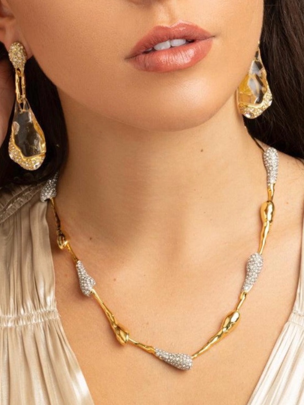 ALEXIS BITTAR • Solanales Crystal Teardrop Riviera Necklace